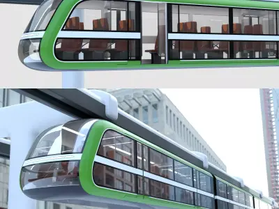 Elevated Train Concept Free 3D model