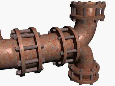 Industrial Pipe 3d Model Low-poly 3D model