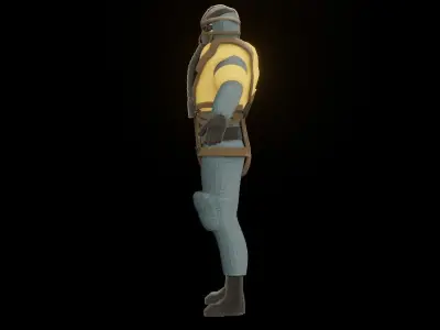 German Luftwaffe Pilot for ME262 Rigged Blend file Free 3D model