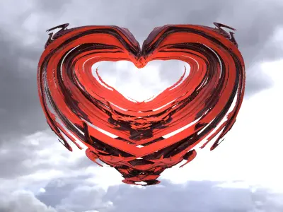 Heart paint sculpture 3 3D model