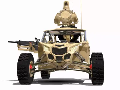 UTV MILITAR 4X4 Low-poly 3D model