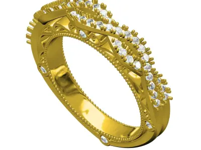 Antique Uro Shank Infinite Engagement Ring 3D print model