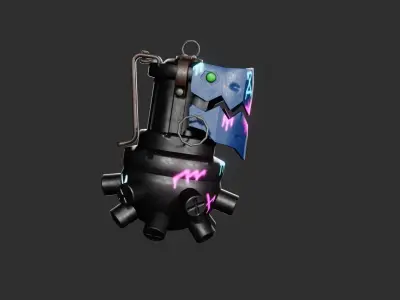 Grenade Jinx with Textures and Materials Granade from Arcane 3D model