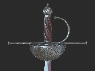 Rapier medieval sword 3D model