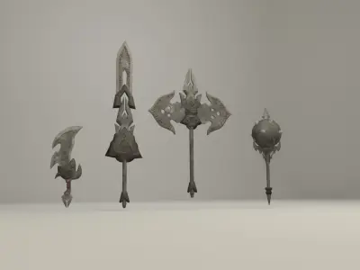 Bladed weapons Low-poly 3D model