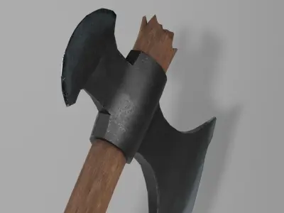Battle Axe Low-poly 3D model 18
