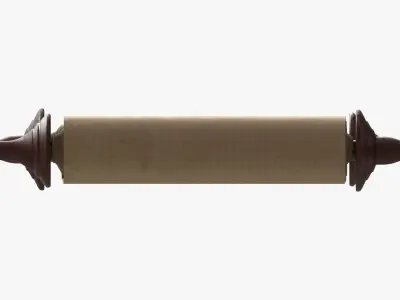 Ancient Scroll With Wooden Rods Old text 02 3D model
