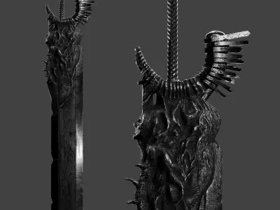 Death guard sword Low-poly 3D model