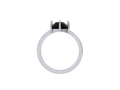 Oval Solitaire Ring 3D print model 15