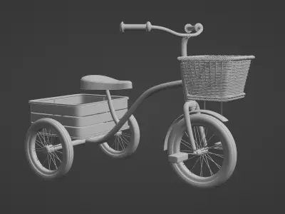 Traditional Tricycle 3D model