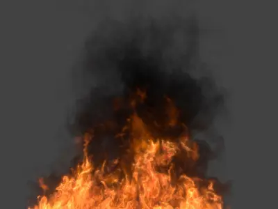 Burning Oil Fire VDB Animated for Blender 3D model