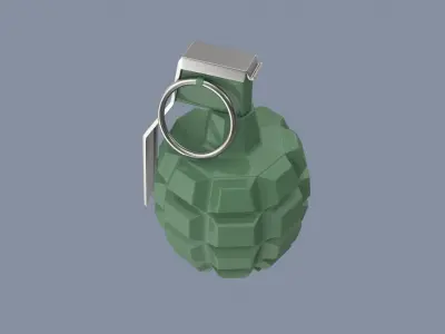 Green Hand Grenade 3D model