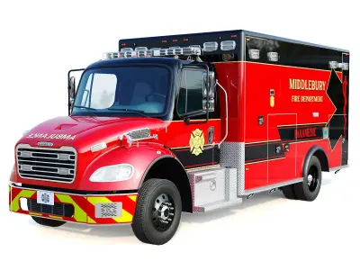 Freightliner M2 106  Ambulance Low-poly 3D model