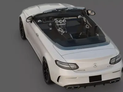 2018 Mercedes-AMG C63 S Cabriolet 3D Model  V8 Power 3D model