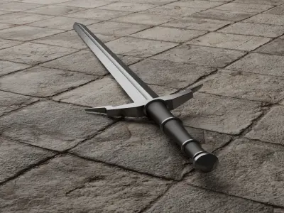 witcher-style sword Free low-poly 3D model