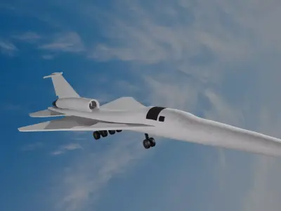 Lockheed Martin X-59 QueSST Supersonic plane Low-poly 3D model