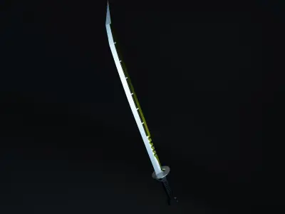 Sci-Fi Katana Sword Low-poly PBR Low-poly 3D model