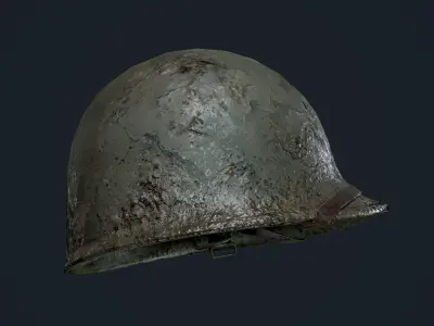 WW2 American Soldier Military Helmet Game Ready Low-poly 3D model get