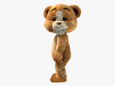 Cartoon Teddy Bear Rigged 3D model