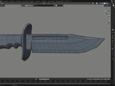 Military Knife 3D Low-poly 3D model