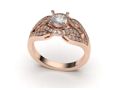 solitaire with ring sizes  8 part S24 3D print model