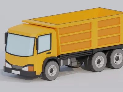 Low Poly Dump Truck Free low-poly 3D model