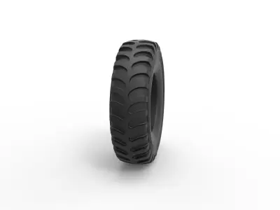 Military truck tire 3 Scale 1 to 10 3D print model