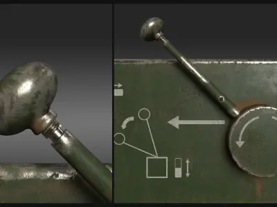 Mechanical Lever Low-poly 3D model