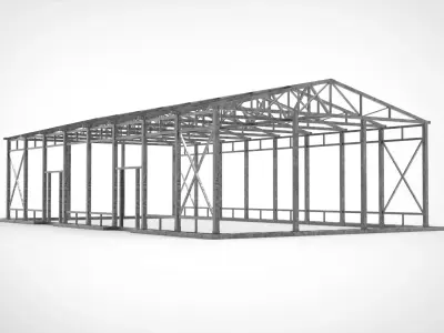 Industrial Metal Hangar 3D model by storehouse3d