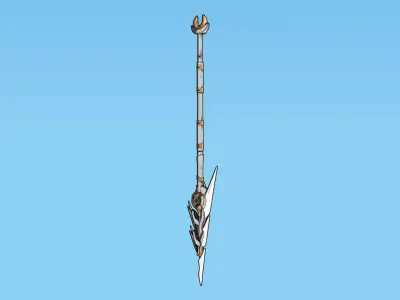 Sci-Fi Cyber Spear Low-poly 3D model