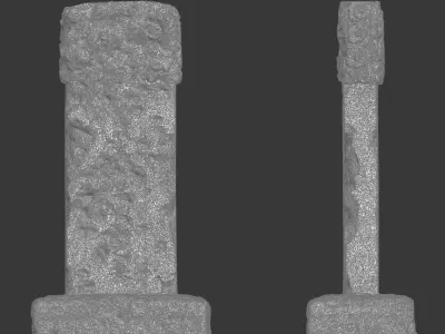 3d Korean style Gravestone High poly mesh 3D model