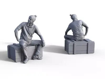 Fishermen figures for ship models  3D print model