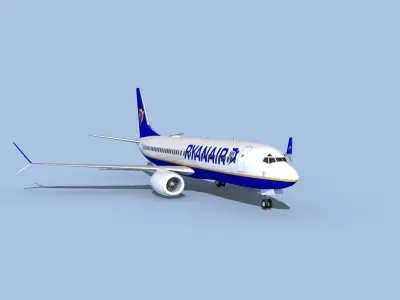 Boeing 737-800 Max Ryanair 3D model purchase