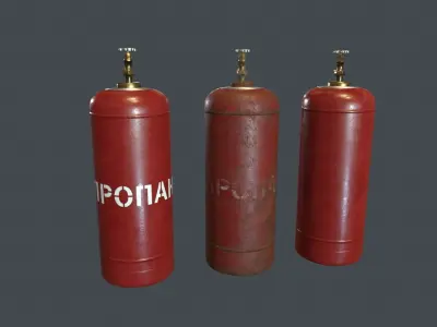 50 Liter Gas Cylinder PBR Game Ready  Low-poly 3D model