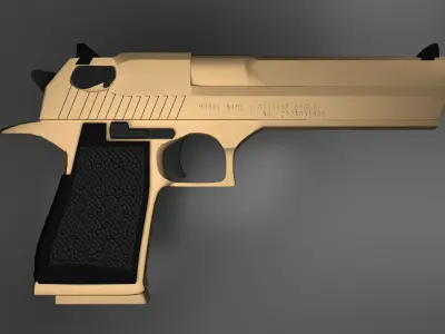 simple desert eagle Low-poly 3D model
