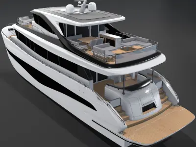 P X80 Yacht 3D Model 3D model