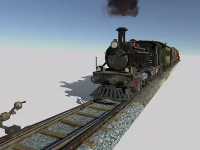 Train Construction Kit Low-poly 3D model
