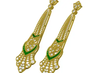 Antique Art Deco Earring 3D print model
