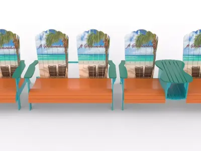 Fishing Chair Low-poly 3D model