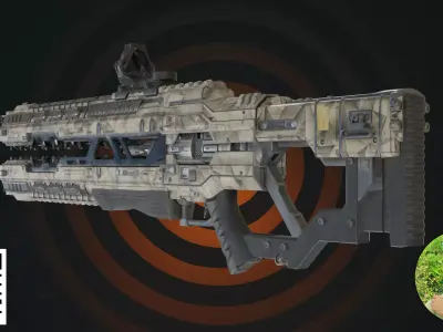 Sci-Fi Futuristic Heavy Railgun 3D model