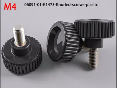M4 Raendelschrauben-Kunststoff-Knurled-screws-plasitc 3D print model