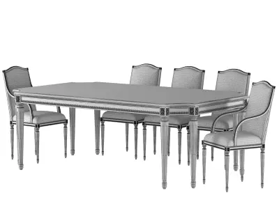 chairish table and chair art 4353 3D model