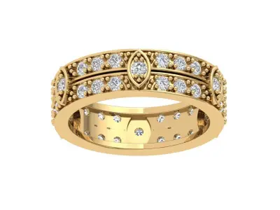 Solitaire Wedding Band 3D print model 14