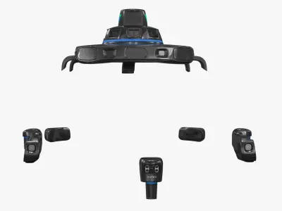 Waymo Lidar and Radar Kit for Driverless Cars Black 3D model