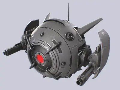 Sphere drone Low-poly 3D model