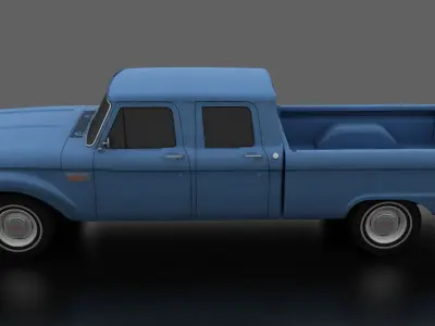 F-Series F-250 CrewCab Pickup 1965 Low-poly 3D model
