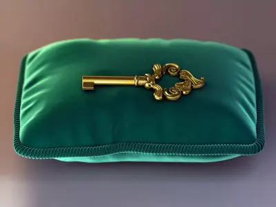 antique key Low-poly 3D model