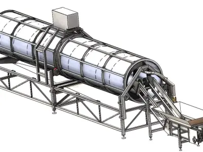 Rotary Vegetable and Fruit Drum Washing Machine  3D model