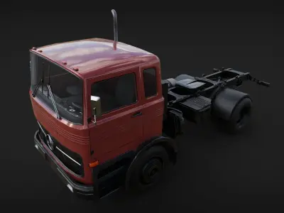 Benz Truck Cab Low-poly 3D model