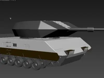 US Battle Tank Low-poly 3D model